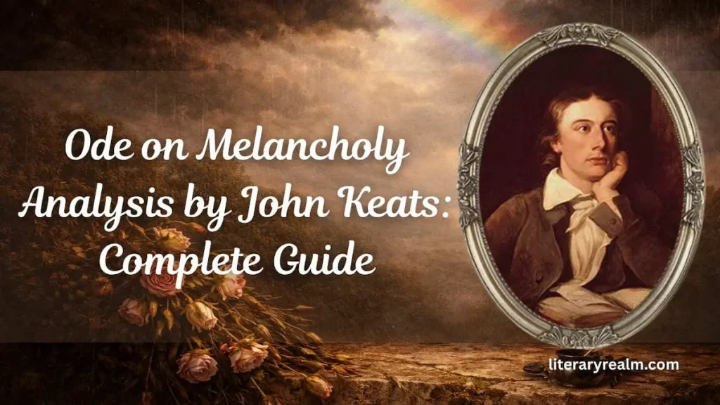 Ode on Melancholy Analysis by John Keats